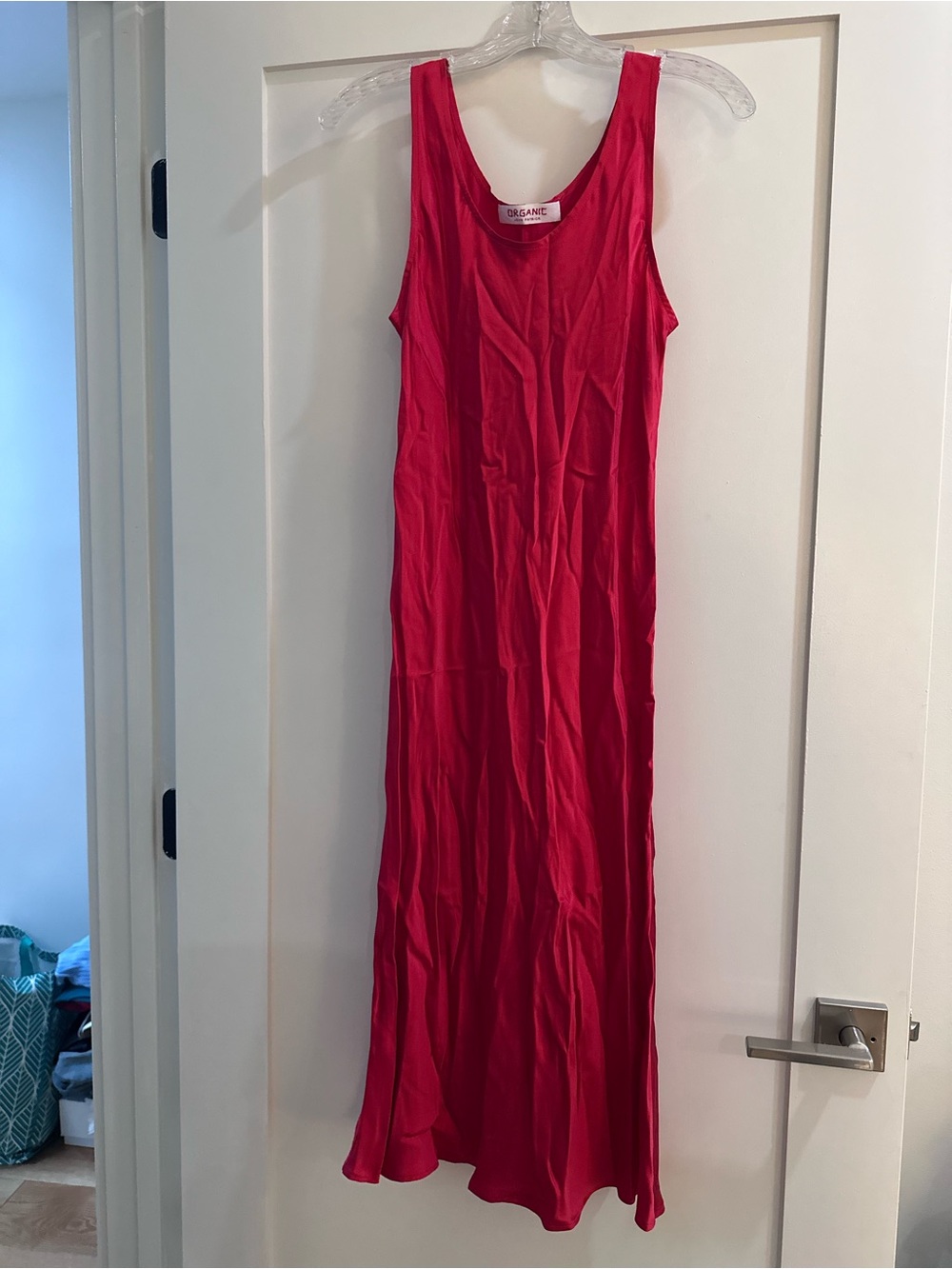 Organic Basics Bright Red Sleeveless Silk Dress